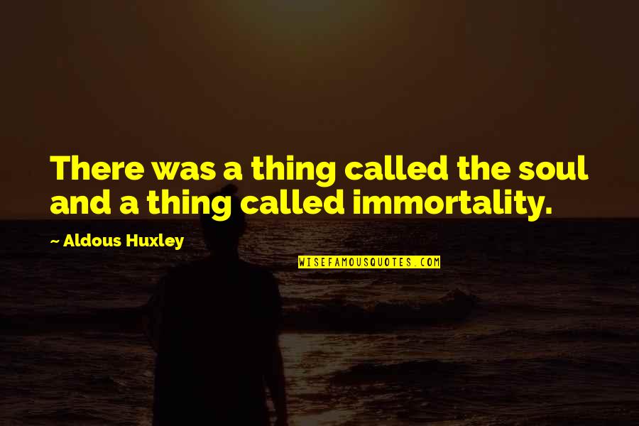 The Immortality Of The Soul Quotes By Aldous Huxley: There was a thing called the soul and
