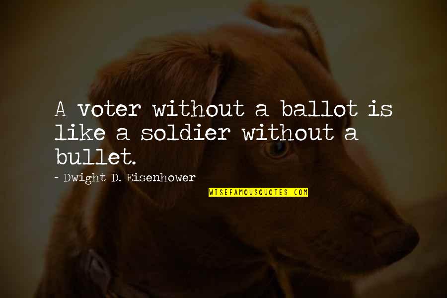 The Importance Of Education And Knowledge Quotes By Dwight D. Eisenhower: A voter without a ballot is like a