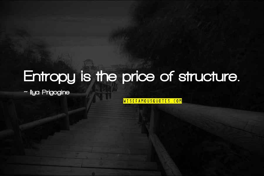 The Importance Of Studying History Quotes By Ilya Prigogine: Entropy is the price of structure.