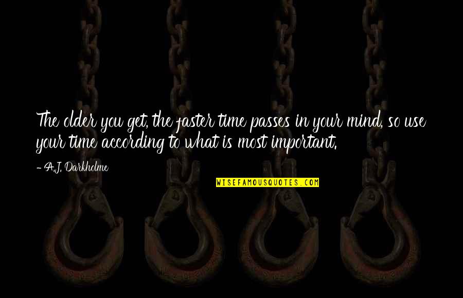 The Importance Of Time Quotes By A.J. Darkholme: The older you get, the faster time passes