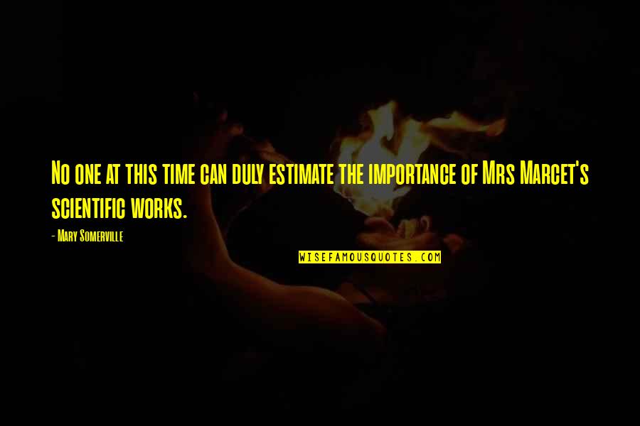 The Importance Of Time Quotes By Mary Somerville: No one at this time can duly estimate