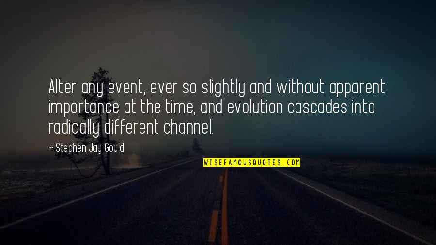 The Importance Of Time Quotes By Stephen Jay Gould: Alter any event, ever so slightly and without