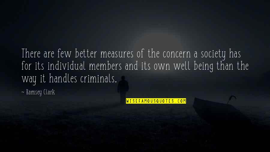 The Individual And Society Quotes By Ramsey Clark: There are few better measures of the concern