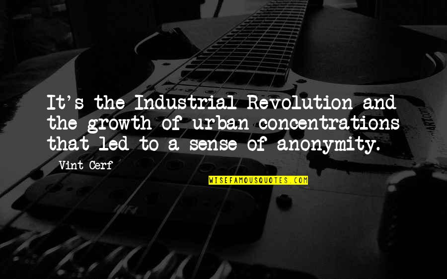 The Industrial Revolution Quotes By Vint Cerf: It's the Industrial Revolution and the growth of