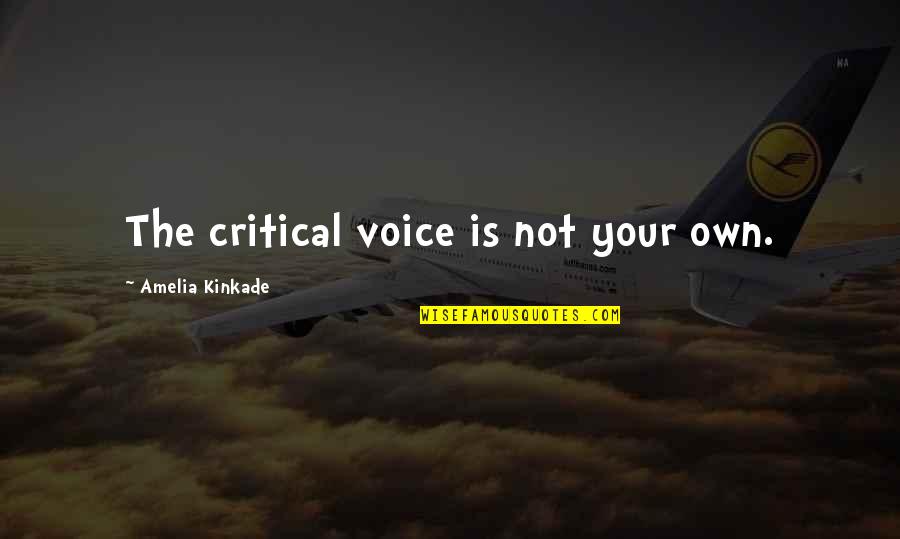 The Inner Voice Quotes By Amelia Kinkade: The critical voice is not your own.