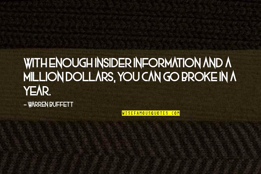 The Insider Quotes By Warren Buffett: With enough insider information and a million dollars,