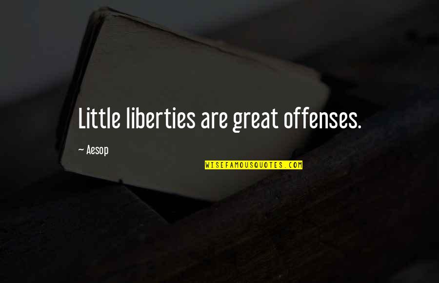 The Inventor Edward Scissorhands Quotes By Aesop: Little liberties are great offenses.