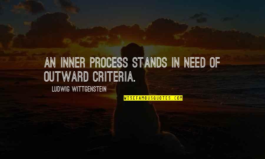 The Invisible Man Movie Quotes By Ludwig Wittgenstein: An inner process stands in need of outward