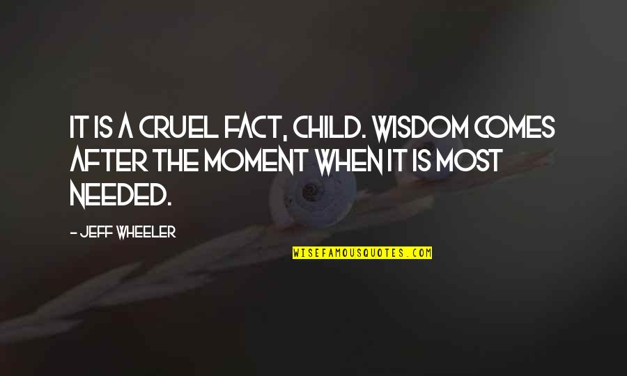 The Is Cruel Quotes By Jeff Wheeler: It is a cruel fact, child. Wisdom comes