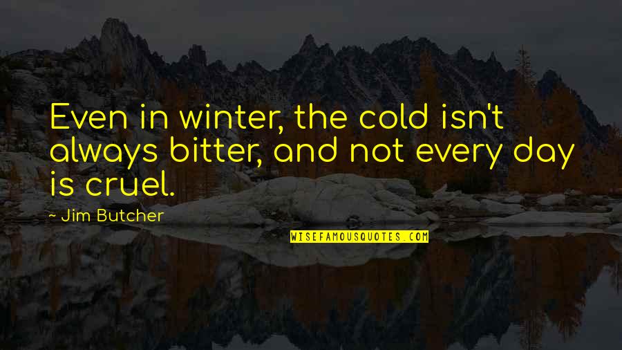 The Is Cruel Quotes By Jim Butcher: Even in winter, the cold isn't always bitter,