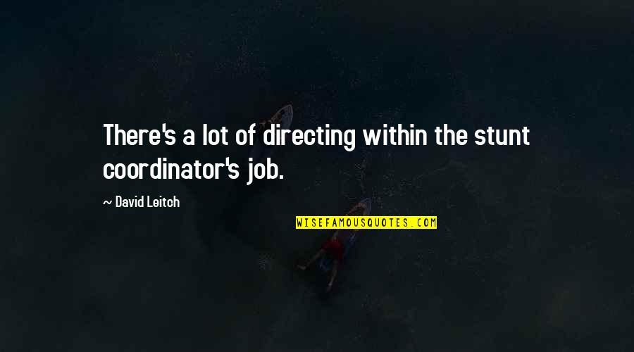 The Job Quotes By David Leitch: There's a lot of directing within the stunt