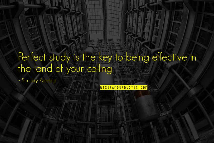 The Job Quotes By Sunday Adelaja: Perfect study is the key to being effective