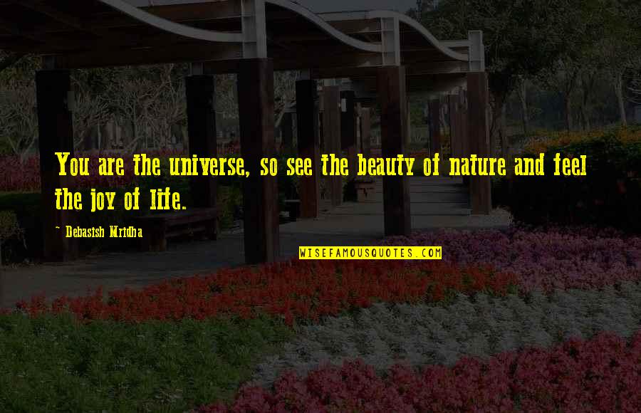 The Joy Of Life Quotes By Debasish Mridha: You are the universe, so see the beauty