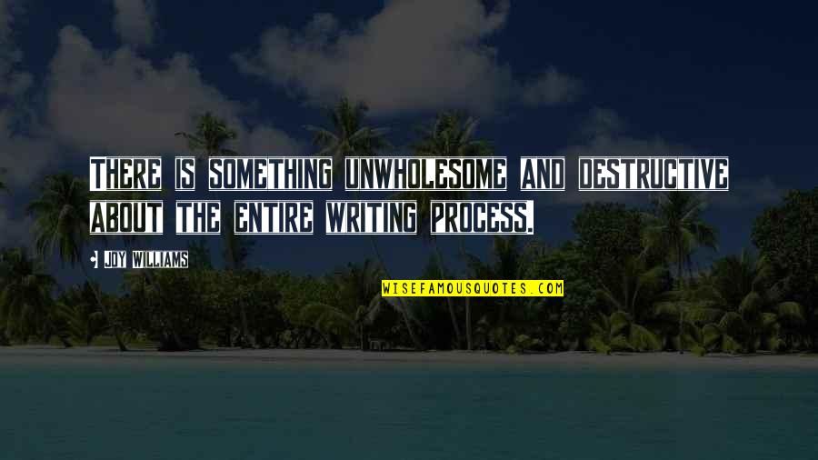 The Joy Of Writing Quotes By Joy Williams: There is something unwholesome and destructive about the