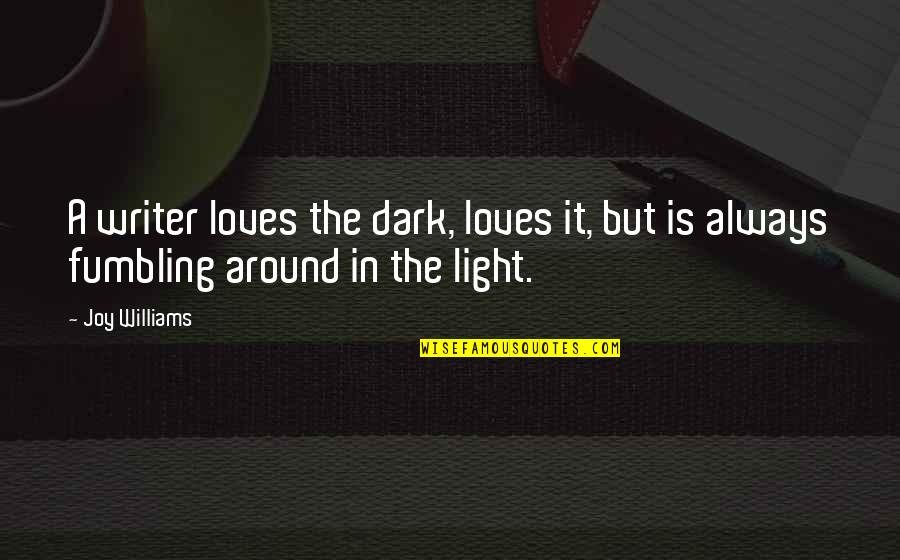 The Joy Of Writing Quotes By Joy Williams: A writer loves the dark, loves it, but
