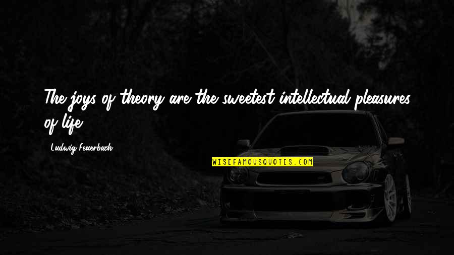 The Joys Of Life Quotes By Ludwig Feuerbach: The joys of theory are the sweetest intellectual