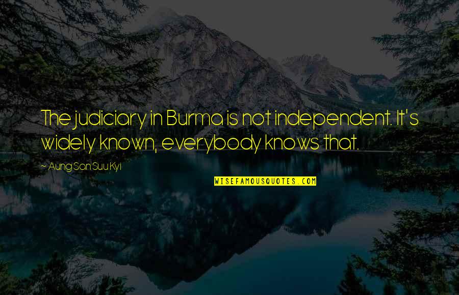 The Judiciary Quotes By Aung San Suu Kyi: The judiciary in Burma is not independent. It's