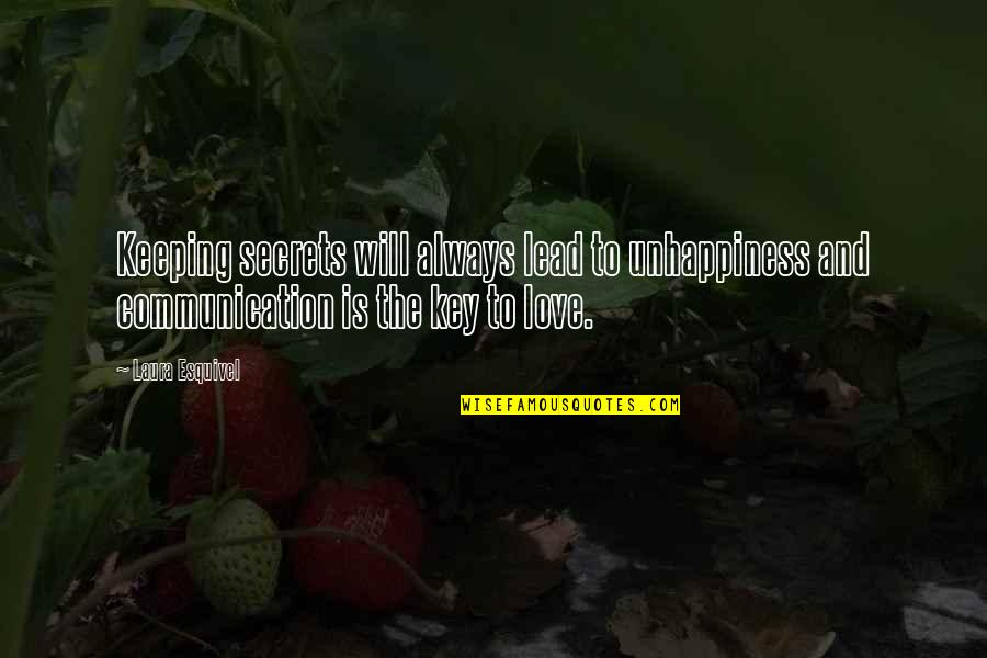 The Key To Love Quotes By Laura Esquivel: Keeping secrets will always lead to unhappiness and