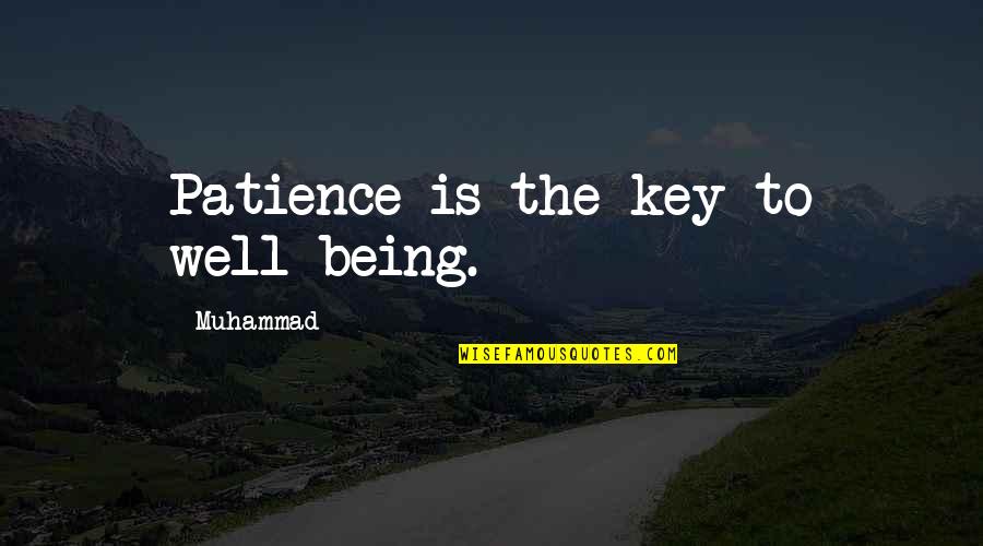 The Keys Quotes By Muhammad: Patience is the key to well-being.