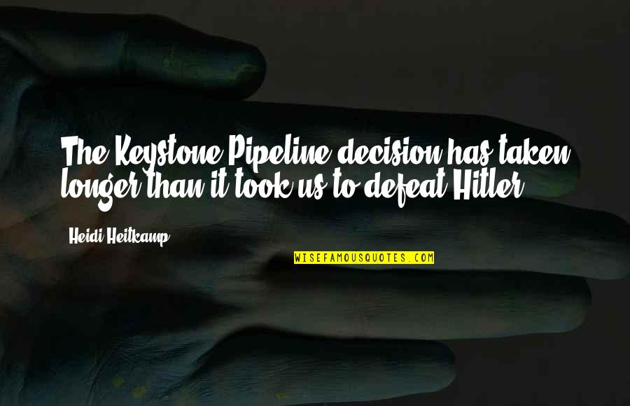 The Keystone Pipeline Quotes By Heidi Heitkamp: The Keystone Pipeline decision has taken longer than