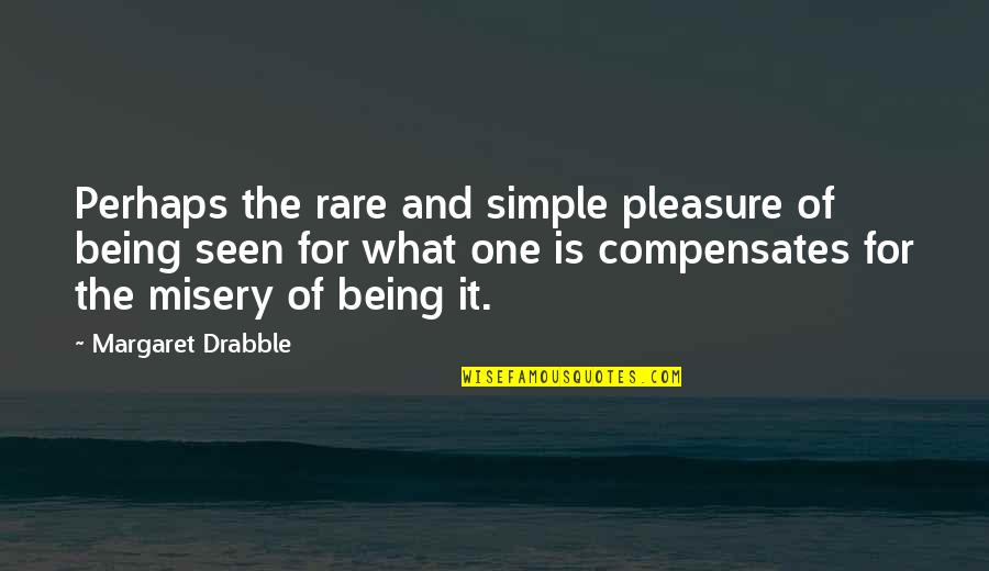 The Kind Of Man I Want Quotes By Margaret Drabble: Perhaps the rare and simple pleasure of being