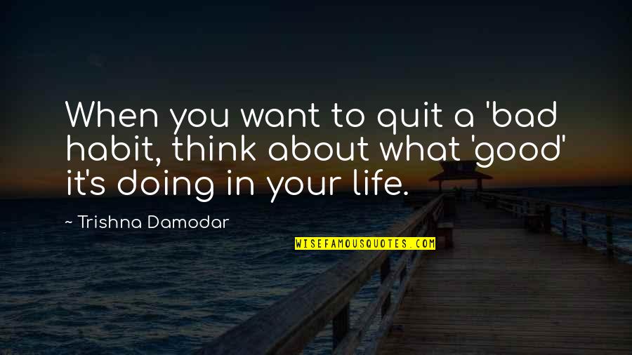 The Last Detail Quotes By Trishna Damodar: When you want to quit a 'bad habit, The Last Detail Quotes By Trishna Damodar: When you want to quit a 'bad habit,