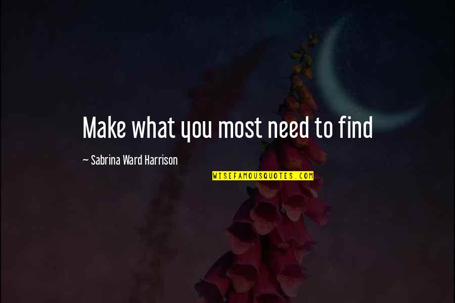 The Last Forever Deb Caletti Quotes By Sabrina Ward Harrison: Make what you most need to find