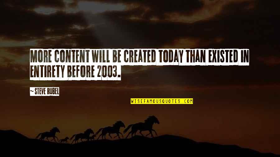The Late 1960s Quotes By Steve Rubel: More content will be created today than existed