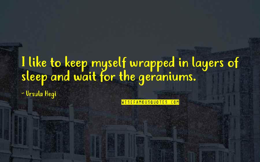 The Layers Quotes By Ursula Hegi: I like to keep myself wrapped in layers