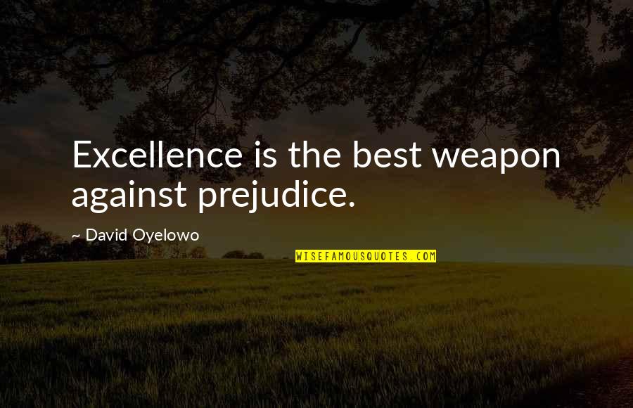 The Lecompton Constitution Quotes By David Oyelowo: Excellence is the best weapon against prejudice. The Lecompton Constitution Quotes By David Oyelowo: Excellence is the best weapon against prejudice.