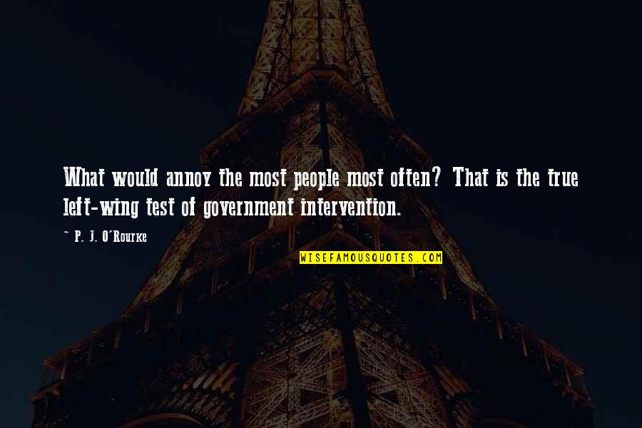 The Left Wing Quotes By P. J. O'Rourke: What would annoy the most people most often?