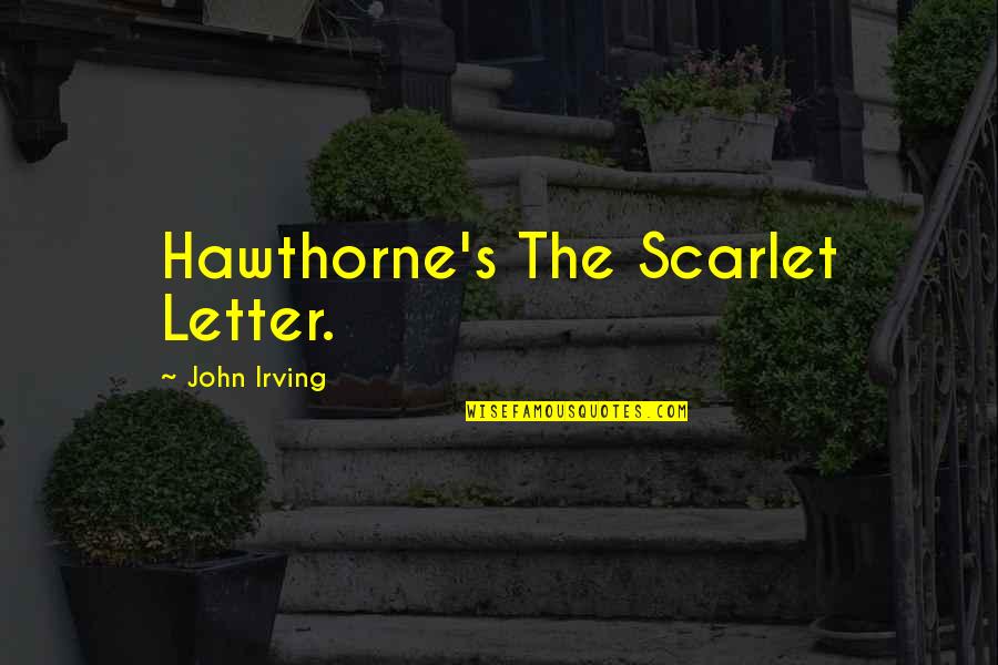 The Letter E Quotes By John Irving: Hawthorne's The Scarlet Letter.