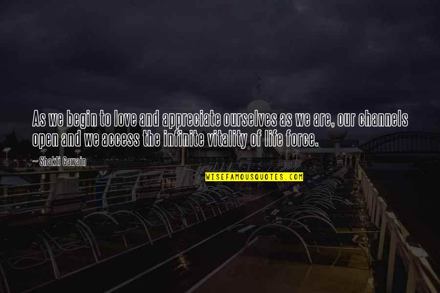 The Life Force Quotes By Shakti Gawain: As we begin to love and appreciate ourselves The Life Force Quotes By Shakti Gawain: As we begin to love and appreciate ourselves