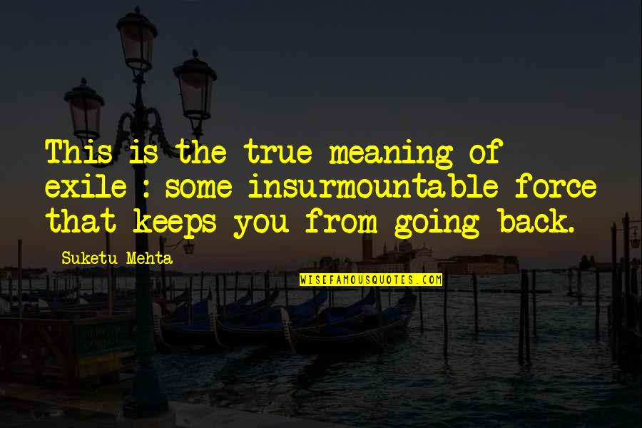 The Life Force Quotes By Suketu Mehta: This is the true meaning of exile : The Life Force Quotes By Suketu Mehta: This is the true meaning of exile :