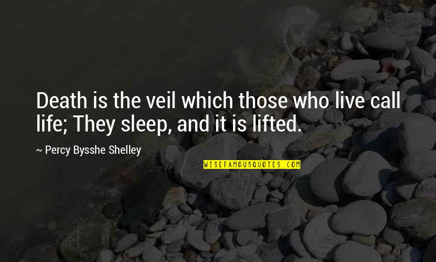 The Lifted Veil Quotes By Percy Bysshe Shelley: Death is the veil which those who live The Lifted Veil Quotes By Percy Bysshe Shelley: Death is the veil which those who live