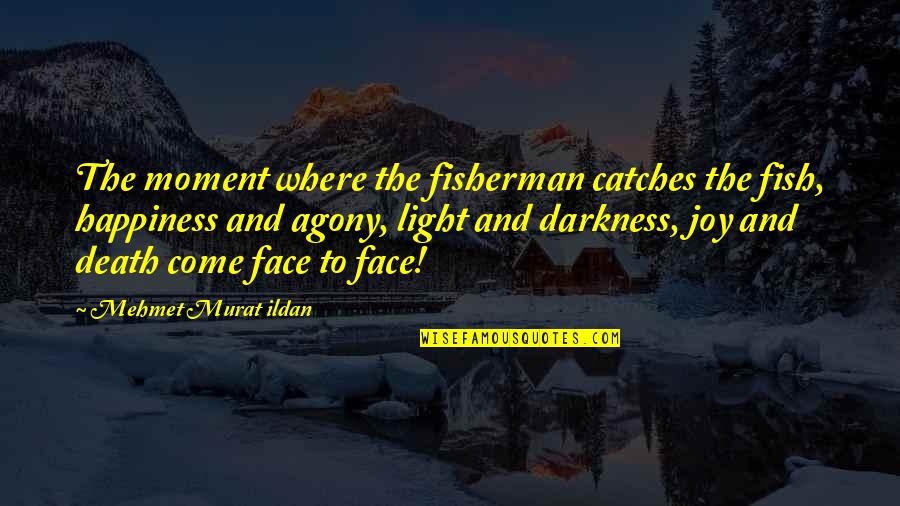 The Light And Darkness Quotes By Mehmet Murat Ildan: The moment where the fisherman catches the fish,