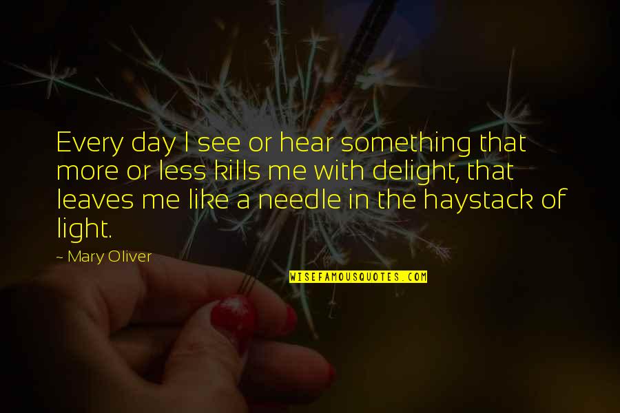 The Light Of Day Quotes By Mary Oliver: Every day I see or hear something that