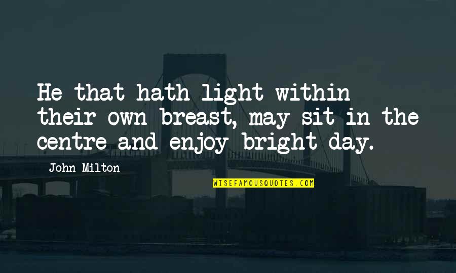 The Light Within Quotes By John Milton: He that hath light within their own breast,