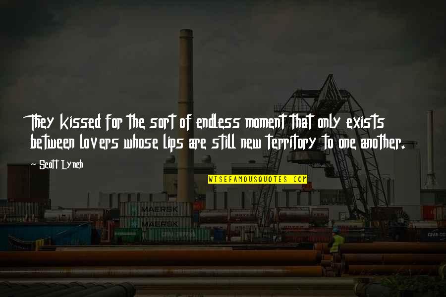 The Lips Quotes By Scott Lynch: They kissed for the sort of endless moment The Lips Quotes By Scott Lynch: They kissed for the sort of endless moment