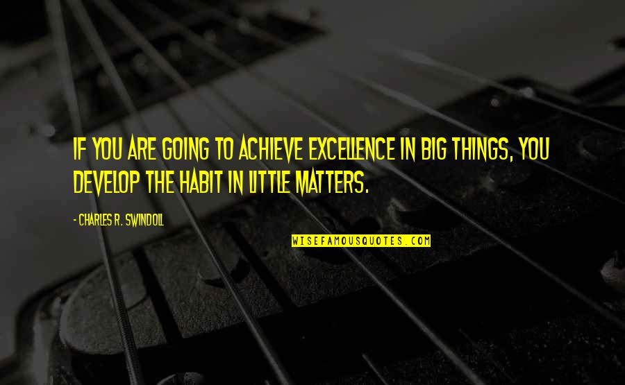 The Little Big Things Quotes By Charles R. Swindoll: If you are going to achieve excellence in