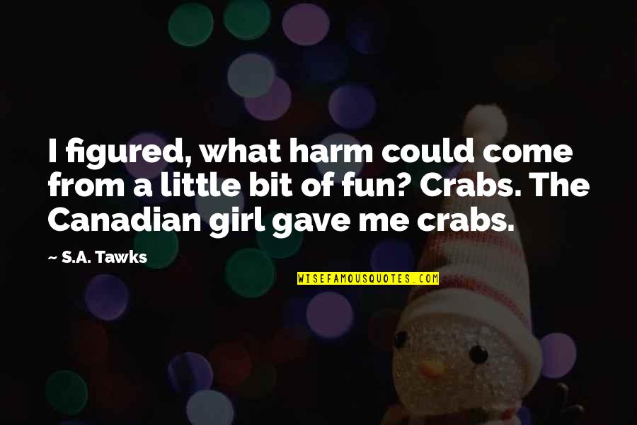 The Little Girl In Me Quotes By S.A. Tawks: I figured, what harm could come from a The Little Girl In Me Quotes By S.A. Tawks: I figured, what harm could come from a