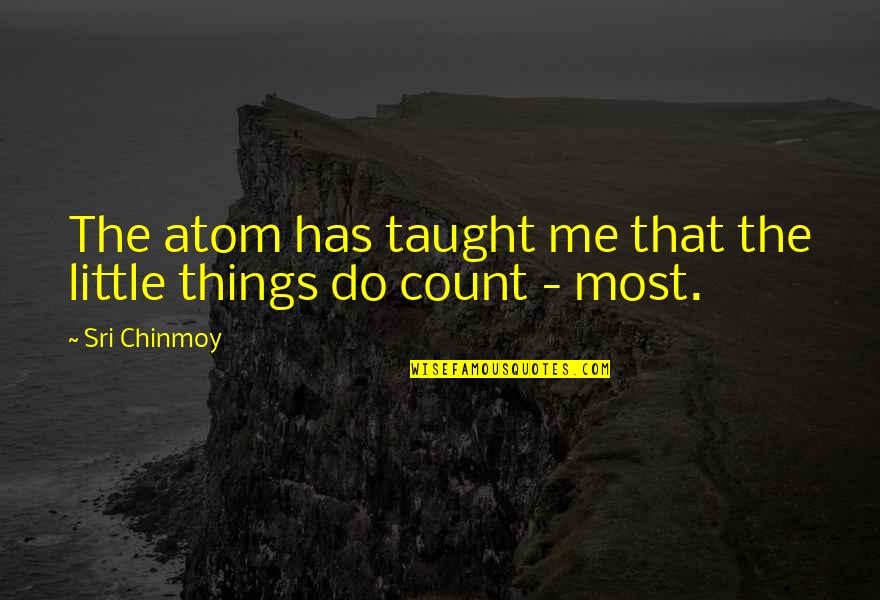 The Little Things You Do Quotes By Sri Chinmoy: The atom has taught me that the little