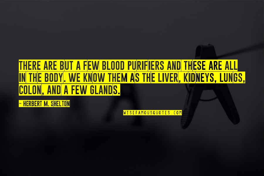 The Liver Quotes By Herbert M. Shelton: There are but a few blood purifiers and The Liver Quotes By Herbert M. Shelton: There are but a few blood purifiers and