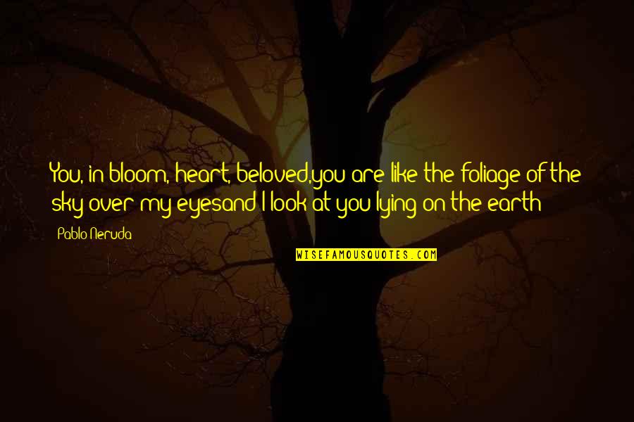 The Look In My Eyes Quotes By Pablo Neruda: You, in bloom, heart, beloved,you are like the