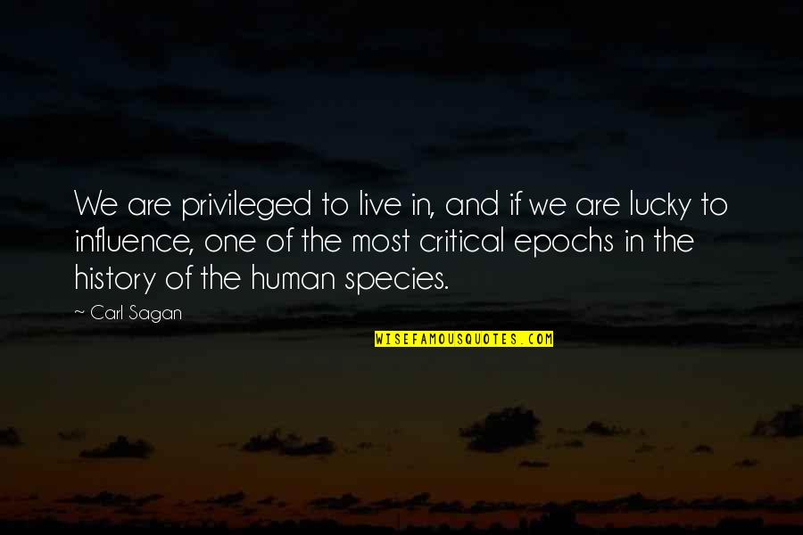 The Lucky One Quotes By Carl Sagan: We are privileged to live in, and if The Lucky One Quotes By Carl Sagan: We are privileged to live in, and if