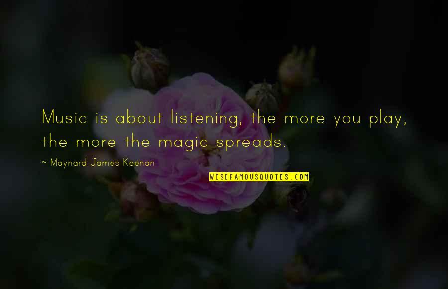 The Magic Of Music Quotes By Maynard James Keenan: Music is about listening, the more you play,