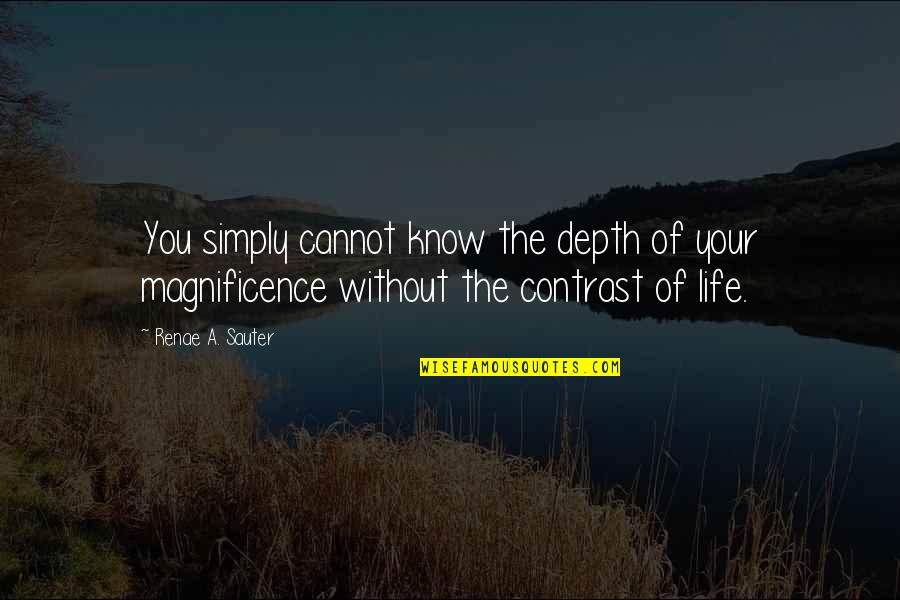 The Magnificence Of Life Quotes By Renae A. Sauter: You simply cannot know the depth of your