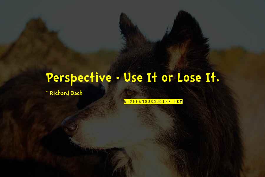 The Maiden Heist Quotes By Richard Bach: Perspective - Use It or Lose It.