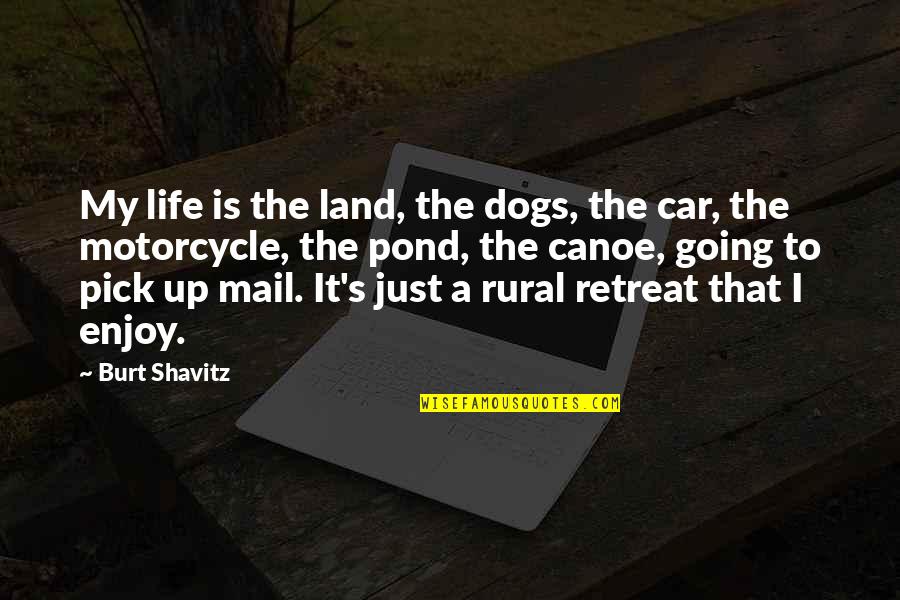 The Mail Quotes By Burt Shavitz: My life is the land, the dogs, the