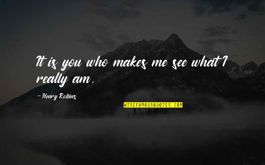 The Maternal Congruence Quotes By Henry Rollins: It is you who makes me see what The Maternal Congruence Quotes By Henry Rollins: It is you who makes me see what